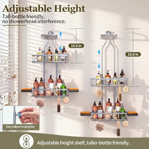 Skyapex Shower Caddy Hanging: Adjustable Height Organizer - Image 3