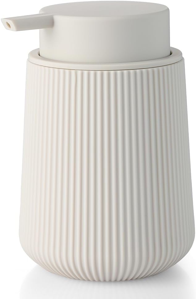 YAUKPH Striped Liquid Hand Soap Dispenser Beige | by KellyHome