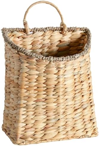 Woven Hanging Wall Basket, Rattan Wall Basket Planter, Front Door Hanger Basket by Unknown