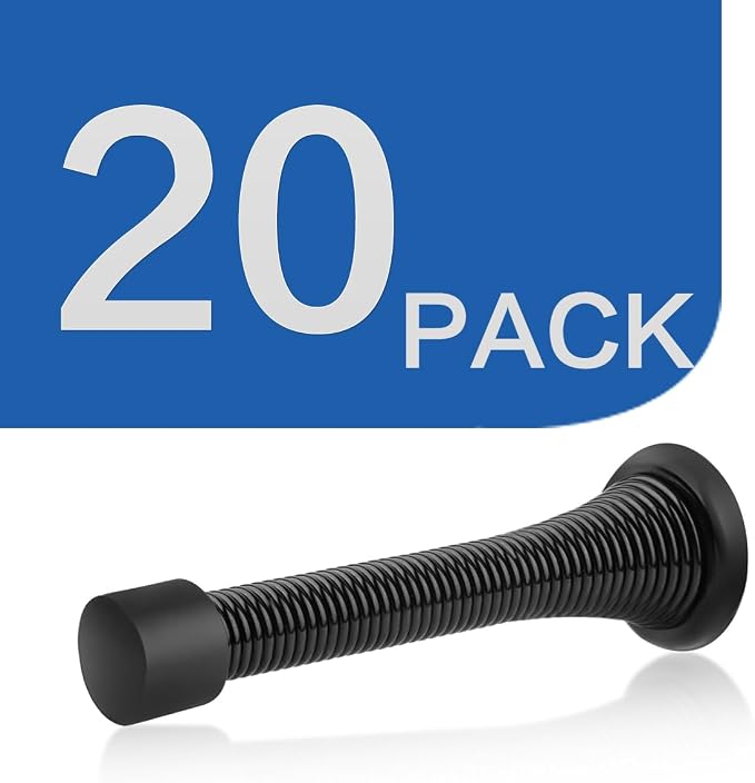 HOMOTEK 20 Pack Black Spring Door Stops, 3-1/8" Heavy Duty Door Stop - Image 7