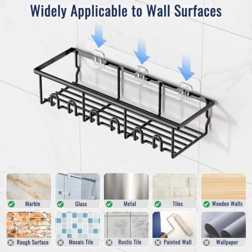 8 Pack Adhesive Large Capacity No-Drilling Shower Caddy - Image 7