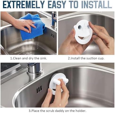 Yoshiky Stainless Steel Smiley Face Sponge Holder, Kitchen Accessories Decor - Image 3