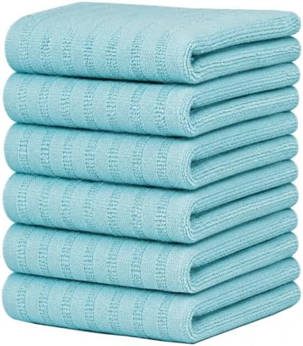 Premium Kitchen Towels 6 Pack 100% Cotton by BumbleTowels