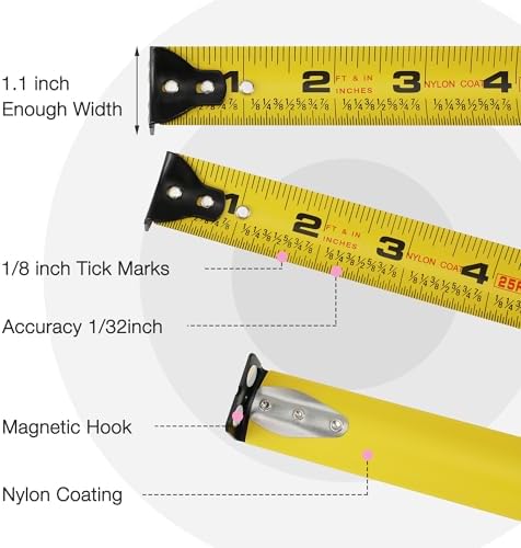 WORKPRO Pink Tape Measure, 25FT Heavy Duty Tape Measurement - Image 5