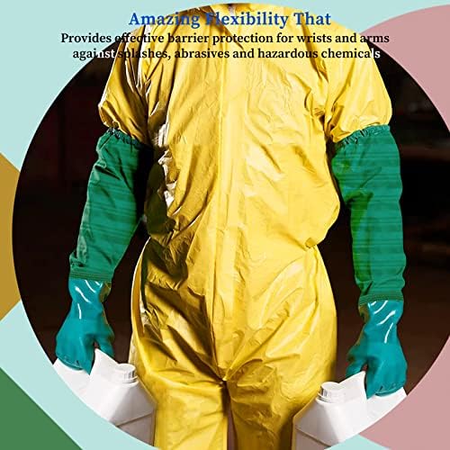 Eiito Extra-Long 26" Rubber Pond Gloves, Chemical Resistant PVC Reusable Heavy - Image 4
