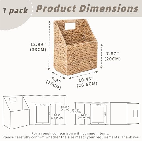 GYASVWU Foldable Water Hyacinth Hanging Baskets, Collapsible Wicker Wall Baskets - Image 3