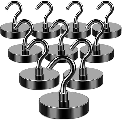 MIKEDE Black Magnetic Hooks Heavy Duty 170LB+ Strong Neodymium Magnets by MIKEDE
