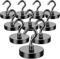 MIKEDE Black Magnetic Hooks Heavy Duty 170LB+ Strong Neodymium Magnets by MIKEDE