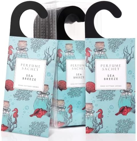 Large 12 Packs Sea Breeze Hanging Scented Sachets Long-Lasting Closet by ROSECOTTAGE