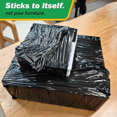 3 Pack Industrial Strength Black Stretch Wrap Film 12" x 1000 Ft 80 Gauge Thick - Image 5