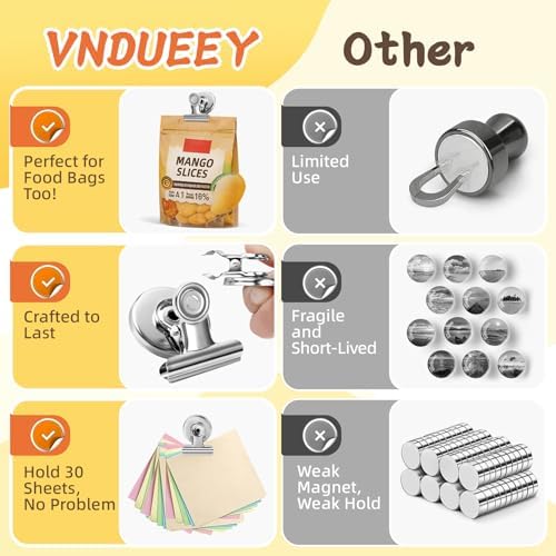 VNDUEEY 50 Pack Fridge Magnets Refrigerator Magnets, Strong Magnetic Clips - Image 4