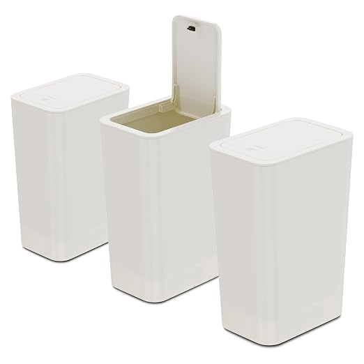 N. NETDOT 3 Pack 2.6 Gallon / 10L Bathroom Trash Can by NNETDOT