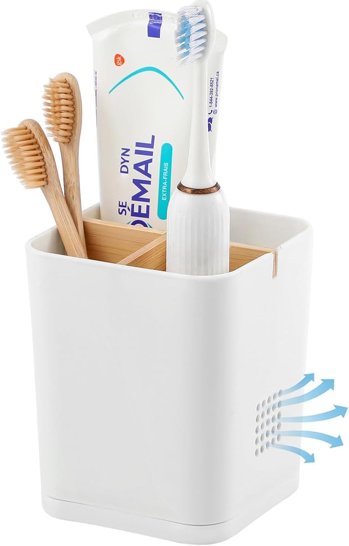 Electric Toothbrush Holder Tooth Brush and Toothpaste Organizer, Drainage Holes by Heagoale