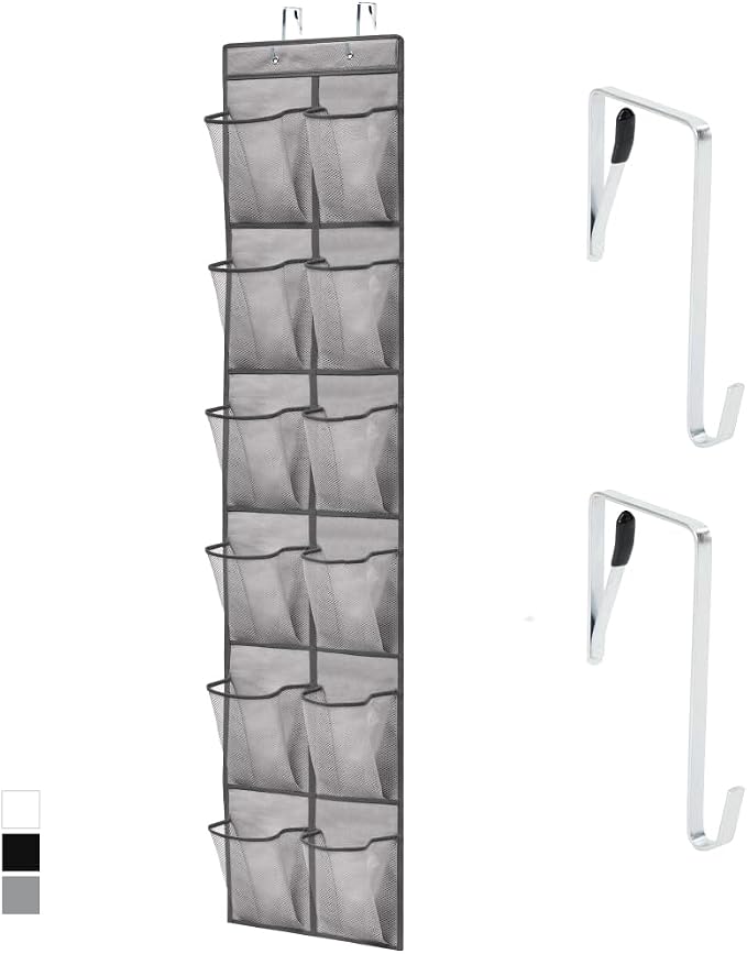 GORILLA GRIP Over the Door Shoe Organizer, 12 Large Pockets, Space Saving by Unknown
