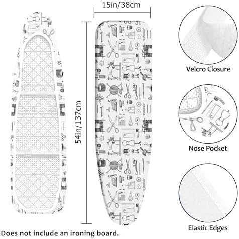 Padded Ironing Board Cover, 15*54 in Standard Size Ironing Board Covers - Image 2