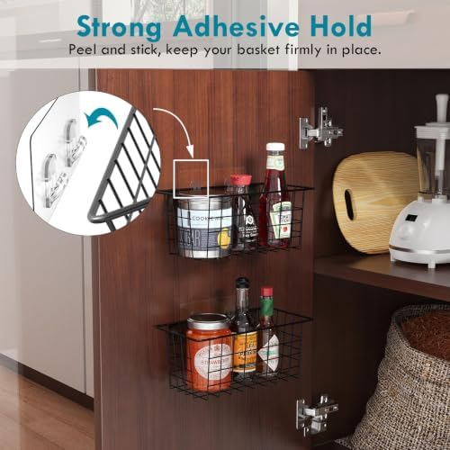 MaraFansie Hanging Kitchen Baskets, 2 Pack Wire Storage Basket Over Cabinet - Image 3