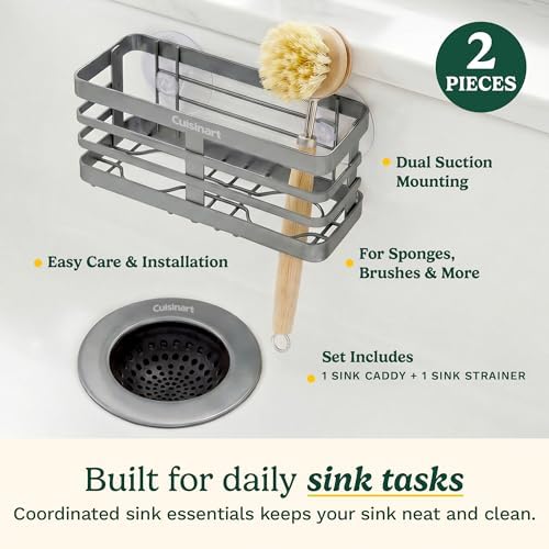 Cuisinart Sink Drain Strainer & Suction Cup Sponge Holder, 2-Piece Set - Image 2