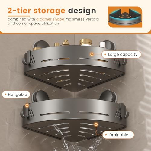 Triangular Corner Shower Caddy 2-Pack - Image 5
