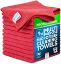 MW Pro Microfiber Cleaning Cloth | Red | Size 16" x 16" | All Purpose by MicrofiberWholesale