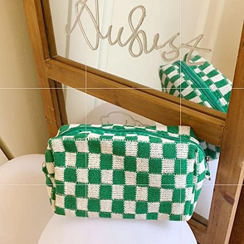 SxoSyo 2 Pcs Checkered Cosmetic Bags - Image 2