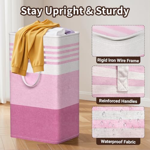 WOWBOX 2 Pack Laundry Baskets, Collapsible Dirty Clothes Laundry Hampers - Image 3
