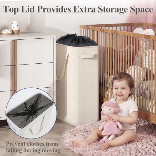 Optish 50L Slim Laundry Hamper, Baby Hamper - Image 4