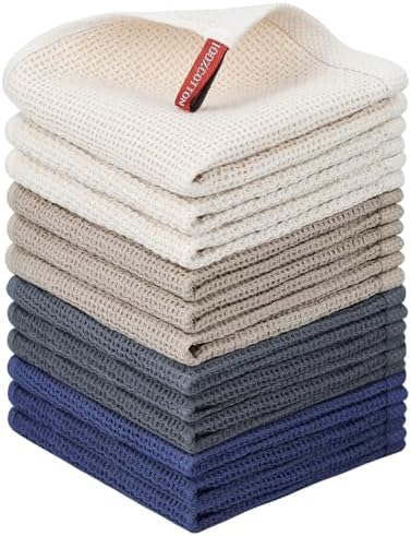 Nialnant 12 Pack Dish Towels, 100% Cotton Kitchen Towels, Soft and Absorbent by Nialnant
