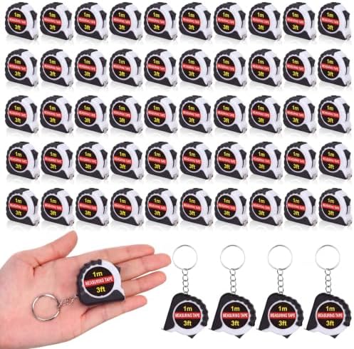 Kanayu 50 Pcs Mini Tape Measure Keychains 3 ft Small Retractable Measuring Tape by Kanayu
