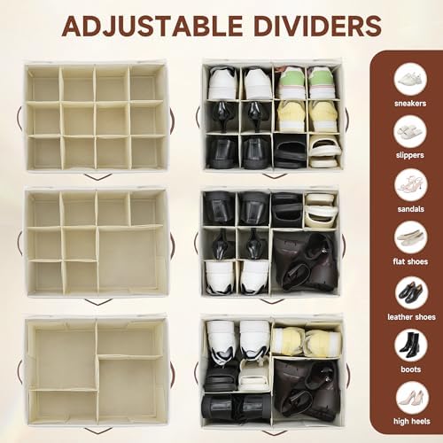 2-Pack Shoe Organizer for Closet, Foldable Shoe Storage Container - Image 3