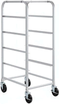 19"x26"x53" Mobile Aluminum Lug Rack - 4 Lug Capacity, NSF Commercial Portable Cart with 5" Swivel Casters and Brakes, Heavy-Duty 440 lb Capacity Storage Rack, Freezer Safe, Utility Dolly