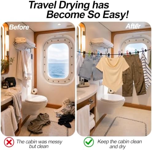 Magnetic Clothes Line for Cruise Ship Retractable Portable Clothesline for - Image 6
