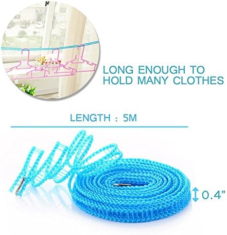 2 Pack Nylon Clothesline Windproof Clothes Drying Rope Travel Clothes Line - Image 4