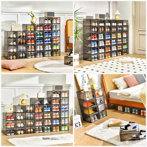Stebopum 12 Pack Shoe Boxes Shoes Organizer, Shoe Storage Organizer Boxes - Image 4