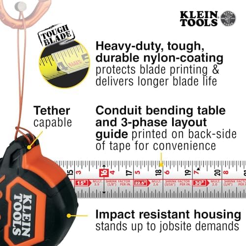 Klein Tools 9230 Tape Measure, Heavy-Duty Measuring Tape - Image 3