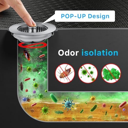 3-in-1 Stainless Steel Kitchen Sink Drain Strainer, JOMST Kitchen Gadget – Fast - Image 4