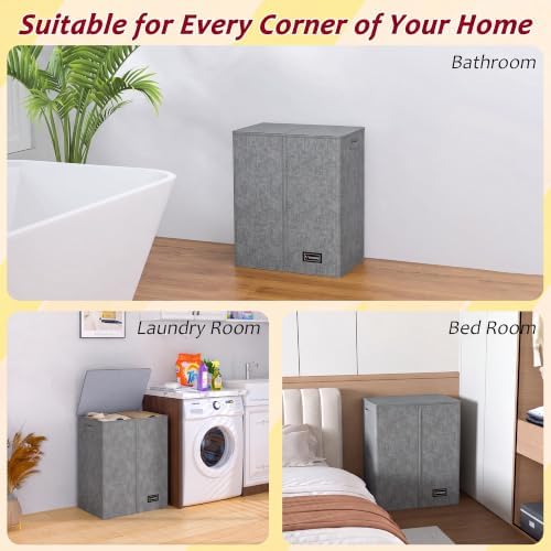135L Laundry Hamper 2 Section, Large Laundry Hamper - Image 7