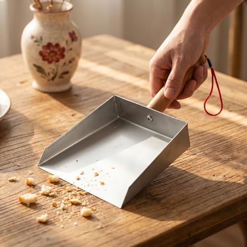 SEWACC Small Metal Dust Pan Stainless Steel Dustpan - Image 2