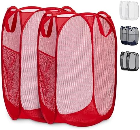 Handy Laundry Mesh Pop-Up Laundry Hamper, Collapsible Basket 2-Pack by Handy+Laundry