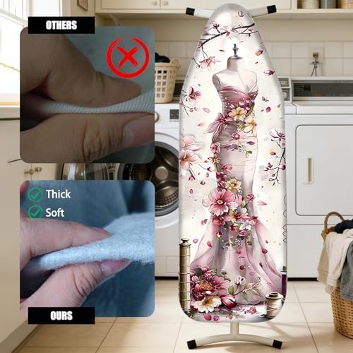 Nuxovilar Floral Dress Cotton Ironing Board Cover 15x54 Fabric - Image 4