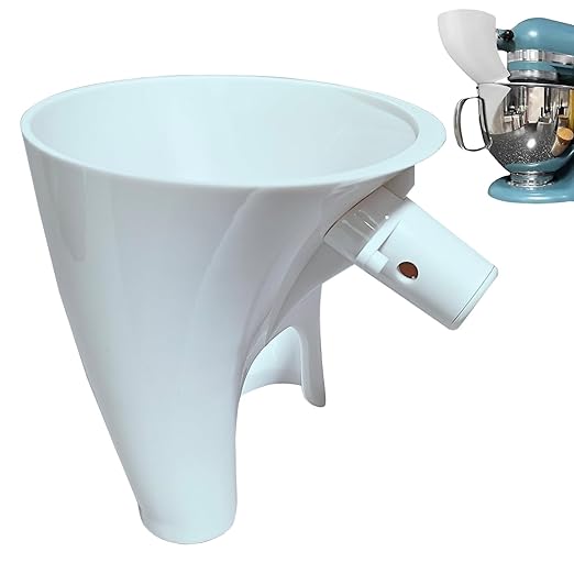 Flour Funnel for KitchenAid Stand Mixers, Compatible with Artisan KSM150 and Bowl Lift Models, Lightweight Baking Accessory, Easy-Pour and Clean Design