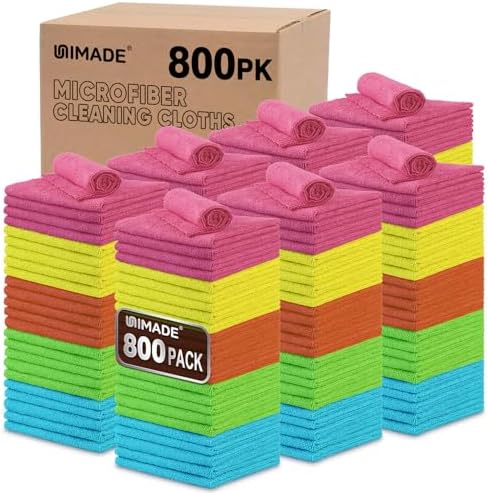 UNIMADE Microfiber Cleaning Cloth, 800PK Commercial Grade Work Rags by Unimade