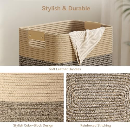 Nunsino 90L Laundry Basket, Cotton Rope Laundry Hamper - Image 5
