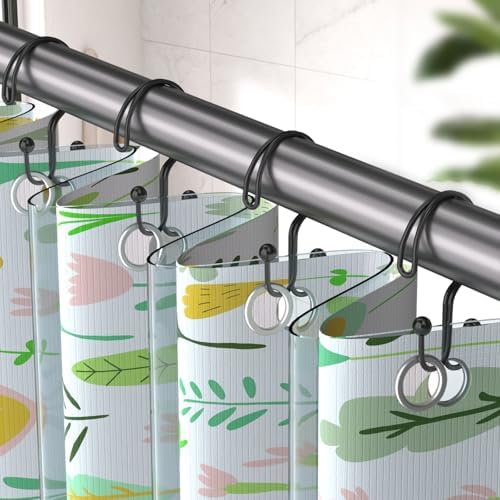 Shower Curtain Hooks, OEH Shower Curtain Rings, Decorative Double Shower Hooks - Image 2