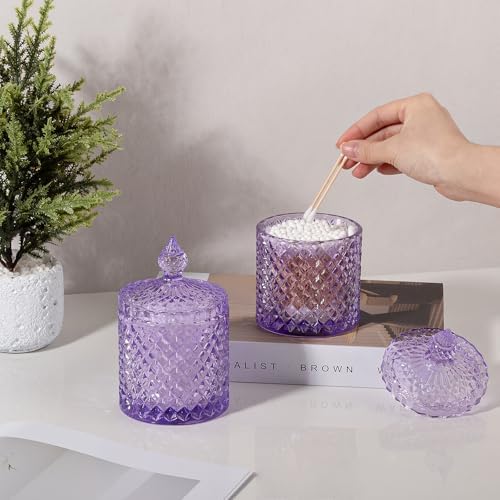 rejomiik 2 Pack Qtip Holder Apothecary Jars - Image 4