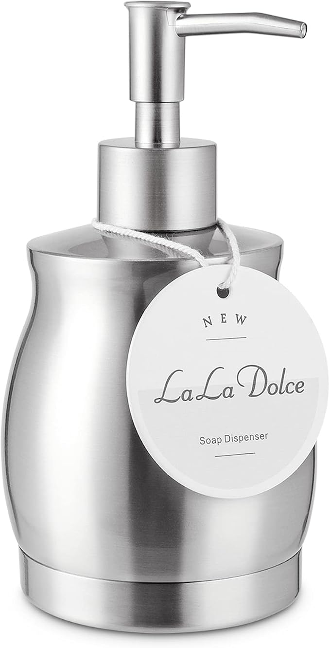 Stainless Steel Countertop Soap Dispenser Liquid Bottle and Pump, Suitable by MasterofLifeOptimization