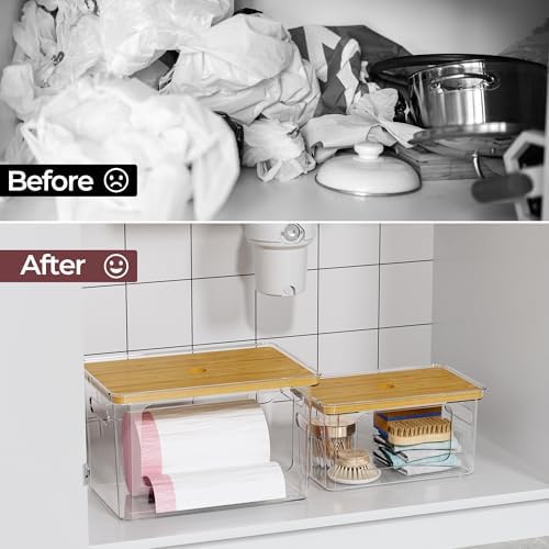 Delamu 2 Pack Trash Bag Dispenser, Stackable Garbage Bag Holder - Image 5