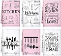 Bencailor 6 Pcs Pink Kitchen Towels Decorative Sets Dish Towels Absorbent Fast by Bencailor