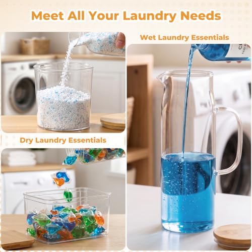 Acrylic Laundry Pod Containers and Dryer Sheet Holder & Glass Laundry Detergent - Image 5