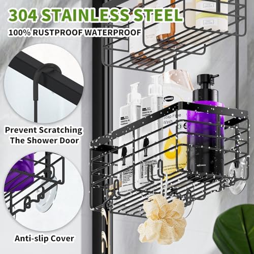SHANSHUI Shower Hanging Caddy, Double Bathroom Showers Organizer Basket - Image 3