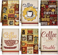 Bencailor 6 Pcs Coffee Kitchen Towels Decorative Sets Dish Towels Absorbent by Bencailor